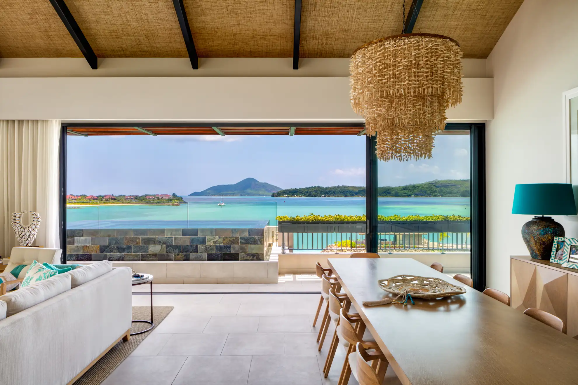 This is the photo of a living room at Pangia Beach penthouse.