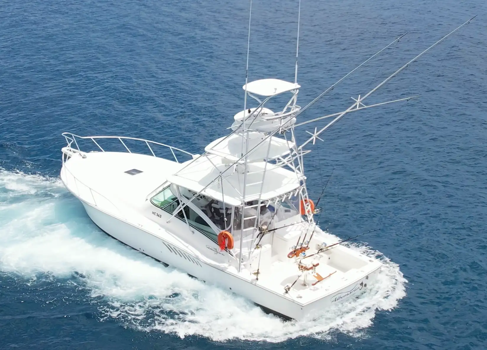 Our newest addition - a true battle wagon. Your perfect boat for trolling in rough seas with comfort and safety. This vessel has caught many marlin, tuna.