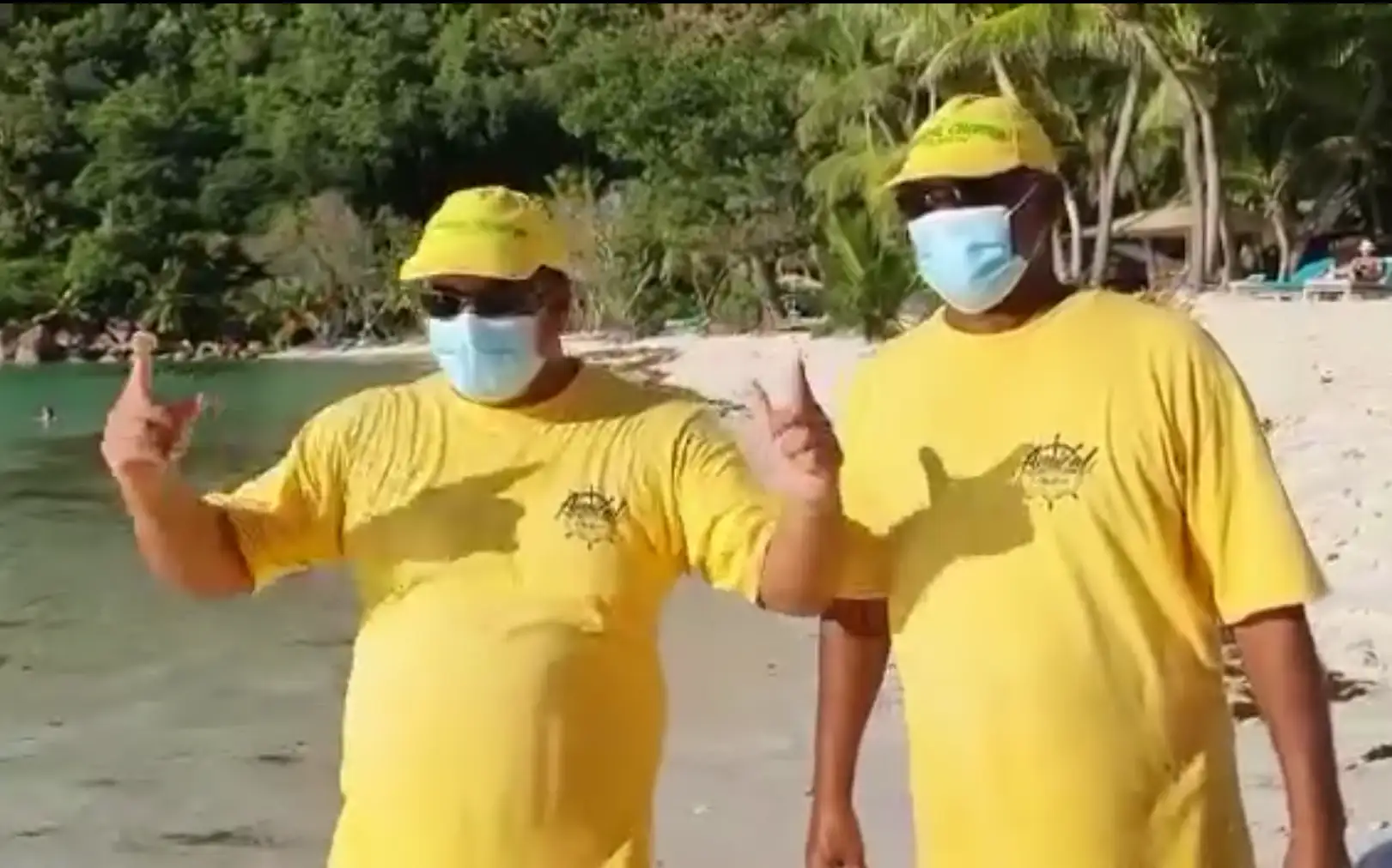 Tough times during COVID. Had to wear masks every day in the Seychelles heat.