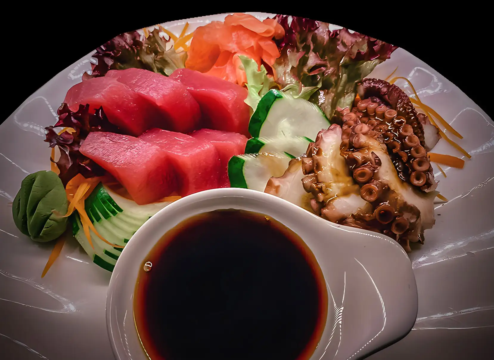 One of the sashimi dishes