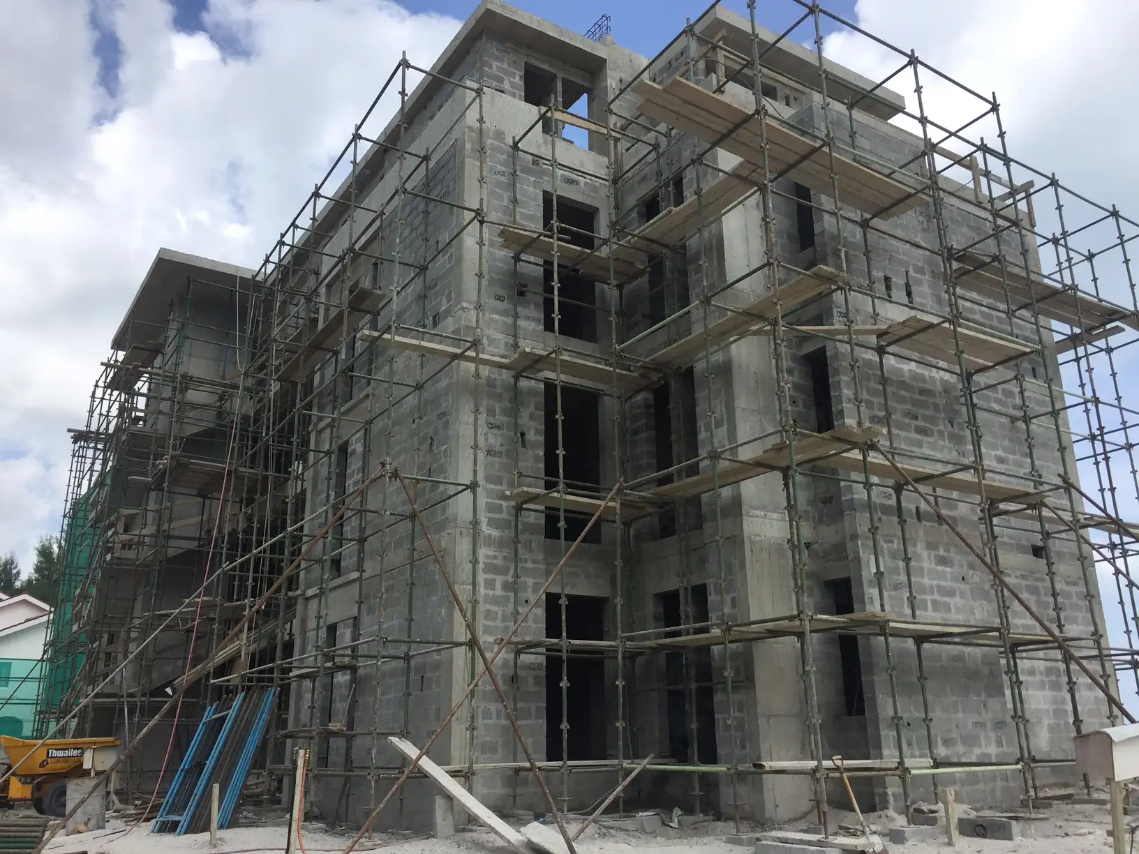 Block at Pangia Beach during construction.